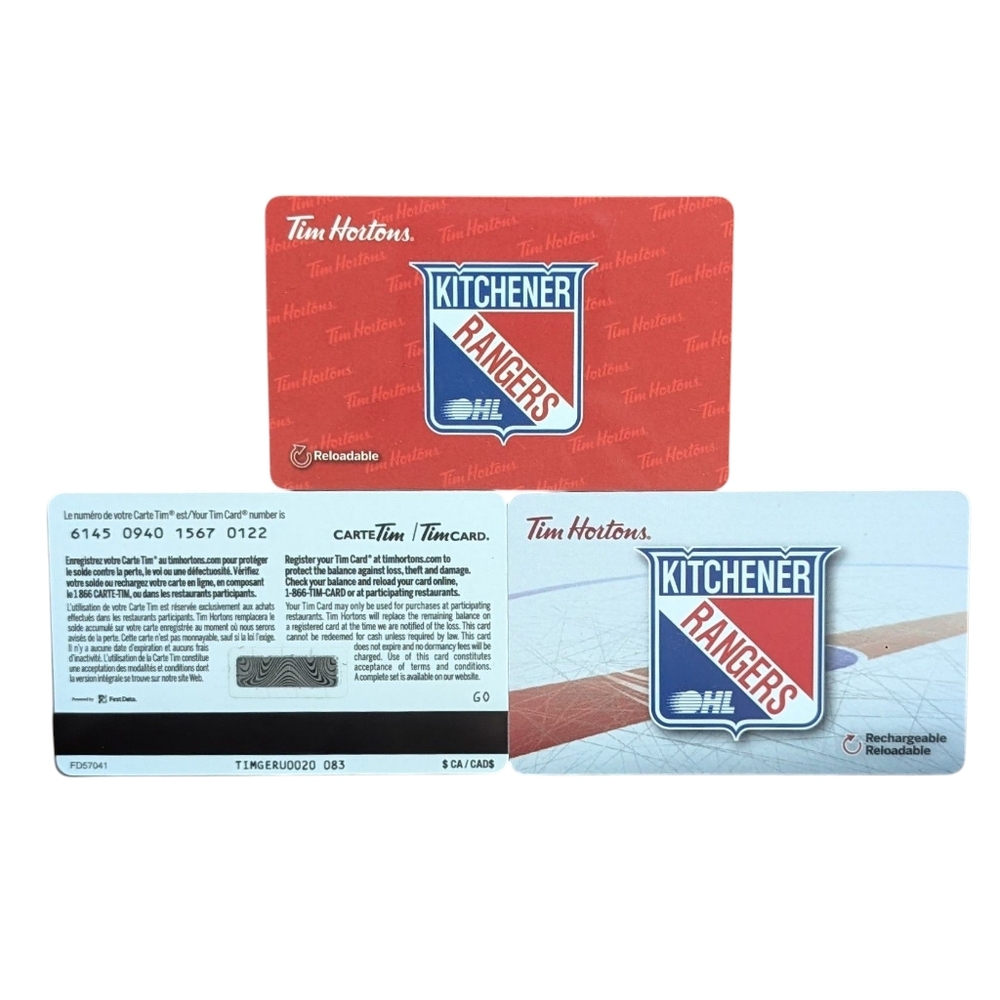 Tim Hortons Gift Cards Kitchener Rangers OHL Lot Of Three (3) Zero Balance - Picture 2 of 3